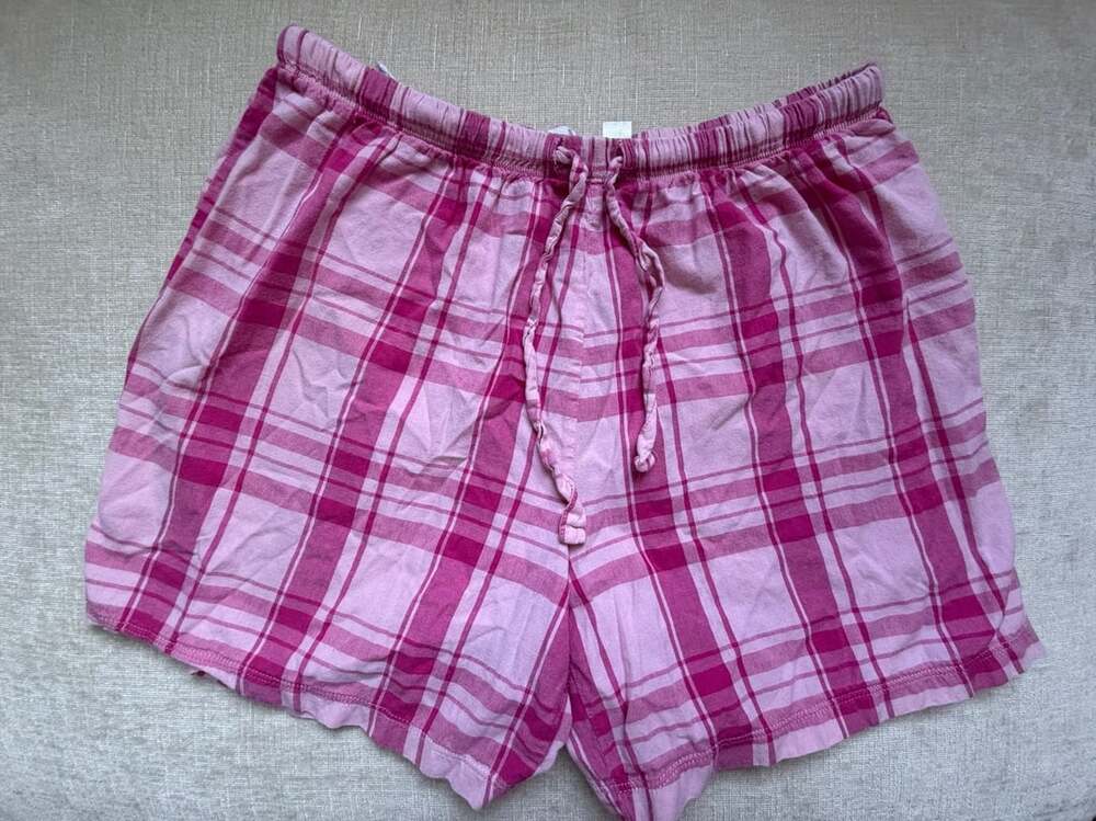 Bobbie Brooks Pink Plaid Cotton Pajama Shorts Womens M